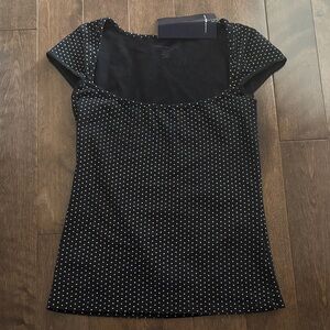 Brandy Melville black top with white polka dots